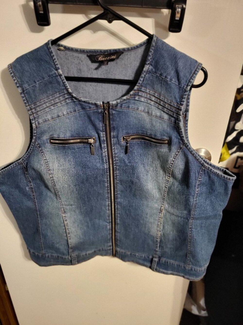 NWOT WOMANS BACCINI DENIM VEST SZ 3X
